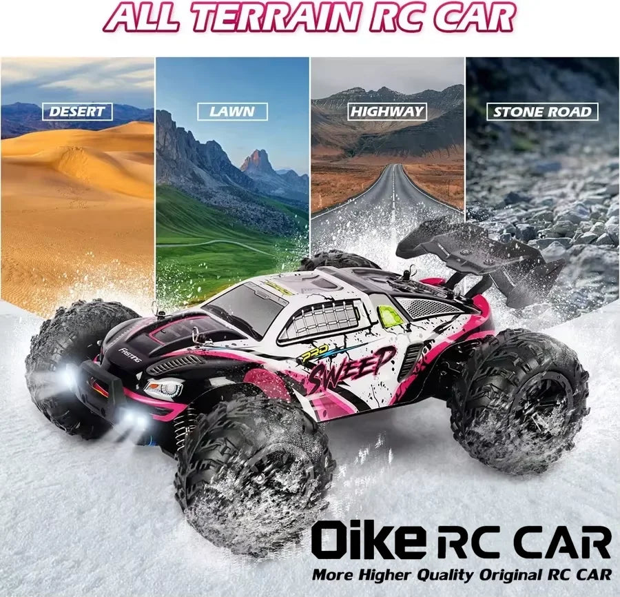 4WD Brushless RC Car – High-Speed Off-Road Racing Truck with LED Lights