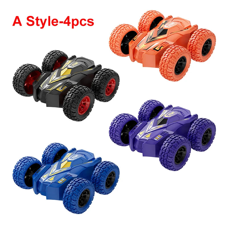4–8 Pack 360° Rotating Stunt Toy Cars – Push & Go Friction-Powered Vehicles for Kids