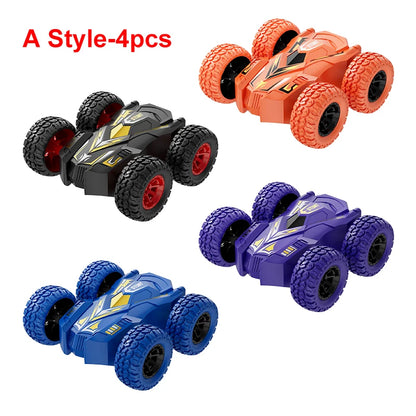 4–8 Pack 360° Rotating Stunt Toy Cars – Push & Go Friction-Powered Vehicles for Kids