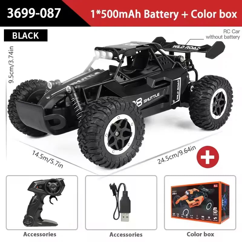 1:16 Scale RC Monster Truck – High-Speed Off-Road Car with LED Lights