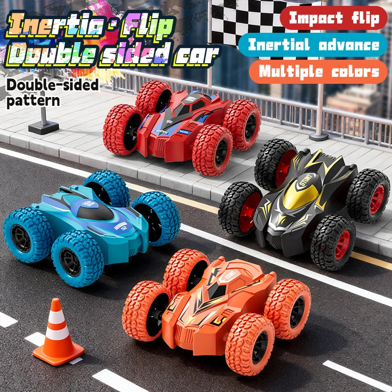 4–8 Pack 360° Rotating Stunt Toy Cars – Push & Go Friction-Powered Vehicles for Kids
