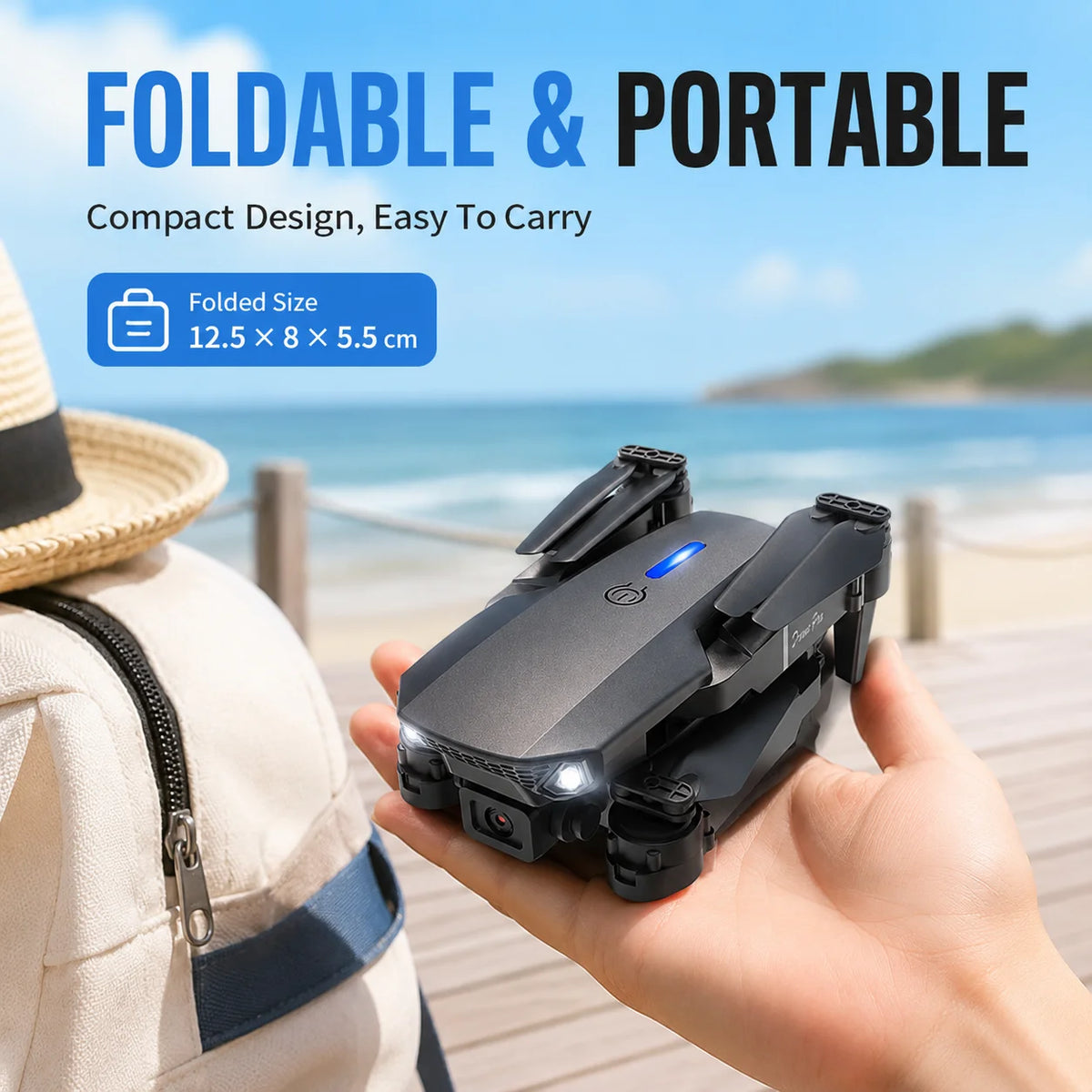 Mini 5 Pro RC Drone 4K Dual Camera WiFi FPV Quadcopter with Optical Flow Hover, Obstacle Avoidance & App Control