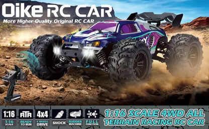 4WD Brushless RC Car – High-Speed Off-Road Racing Truck with LED Lights