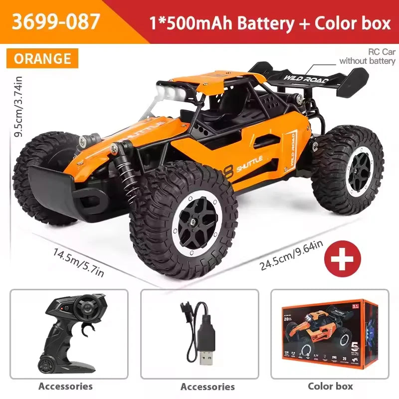 1:16 Scale RC Monster Truck – High-Speed Off-Road Car with LED Lights