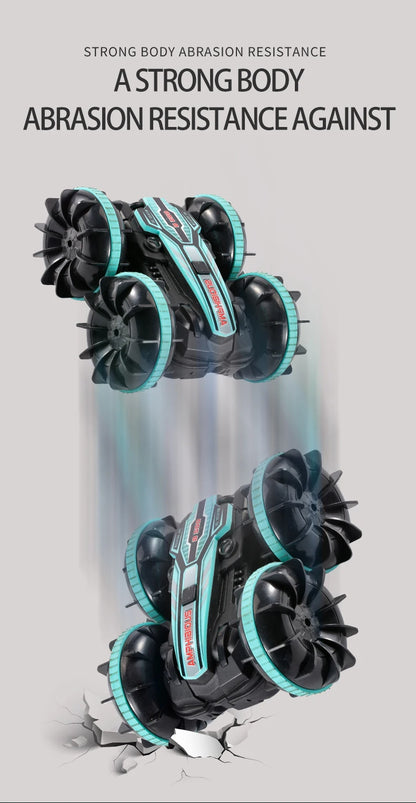 Amphibious RC Stunt Car 4WD Waterproof 360° Rotating Off-Road Toy