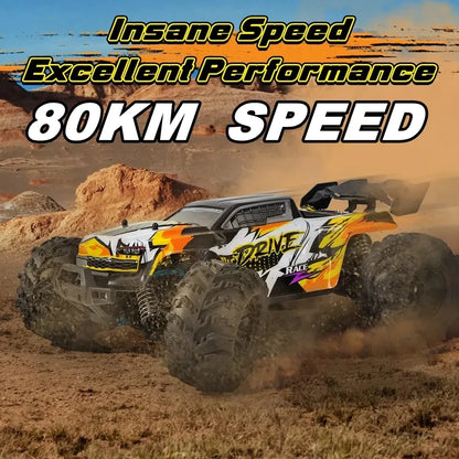 4WD Brushless RC Car – High-Speed Off-Road Racing Truck with LED Lights