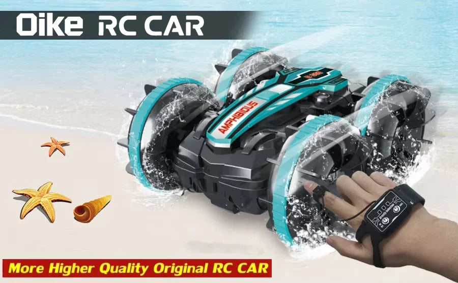 Amphibious RC Stunt Car 4WD Waterproof 360° Rotating Off-Road Toy