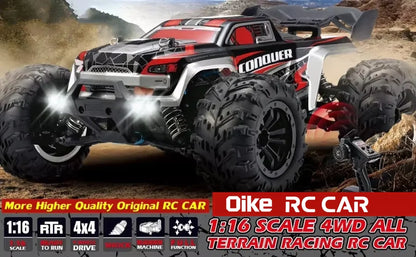 4WD Brushless RC Car – High-Speed Off-Road Racing Truck with LED Lights
