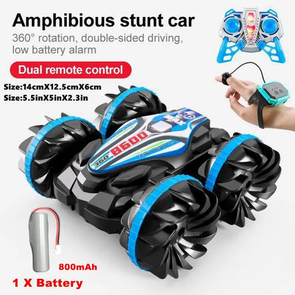 Amphibious RC Stunt Car 4WD Waterproof 360° Rotating Off-Road Toy