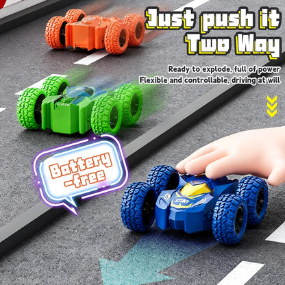 4–8 Pack 360° Rotating Stunt Toy Cars – Push & Go Friction-Powered Vehicles for Kids