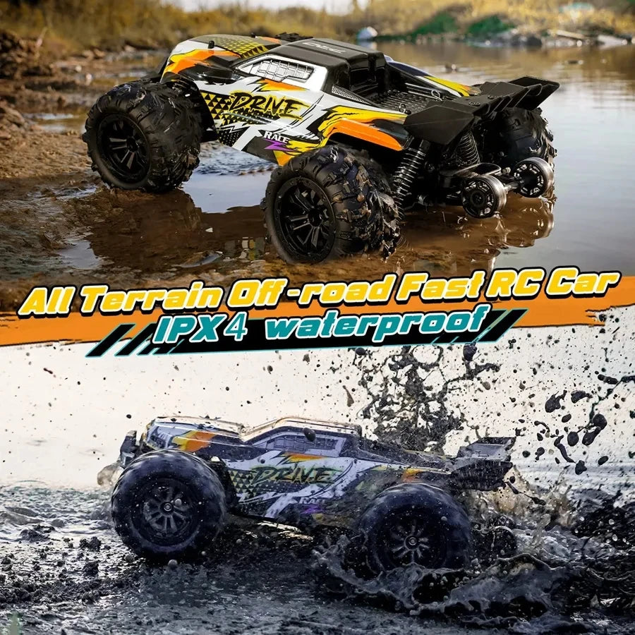 4WD Brushless RC Car – High-Speed Off-Road Racing Truck with LED Lights