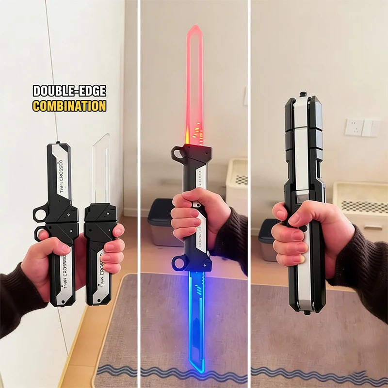 2-in-1 LED Light Sword & Axe Toy – Sound & Vibration