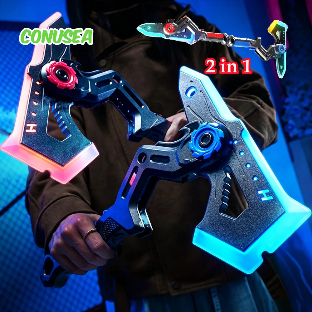 2-in-1 LED Light Sword & Axe Toy – Sound & Vibration