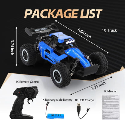 1:16 RC Monster Truck – 20KM/H Off-Road Car with LED Lights