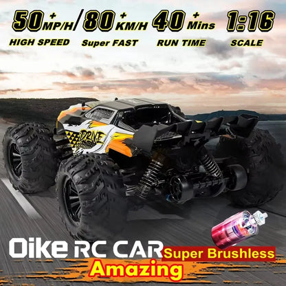 4WD Brushless RC Car – High-Speed Off-Road Racing Truck with LED Lights