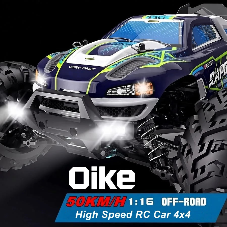 4WD Brushless RC Car – High-Speed Off-Road Racing Truck with LED Lights
