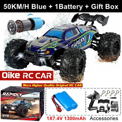 4WD Brushless RC Car – High-Speed Off-Road Racing Truck with LED Lights