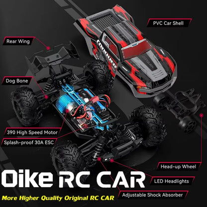 4WD Brushless RC Car – High-Speed Off-Road Racing Truck with LED Lights