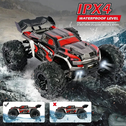 4WD Brushless RC Car – High-Speed Off-Road Racing Truck with LED Lights