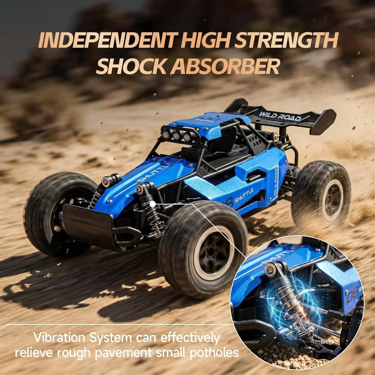 1:16 Scale RC Monster Truck – High-Speed Off-Road Car with LED Lights