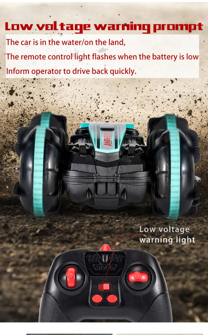 Amphibious RC Stunt Car 4WD Waterproof 360° Rotating Off-Road Toy