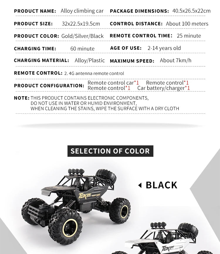 4WD RC Off-Road Climbing Car – All-Terrain Remote Control Truck
