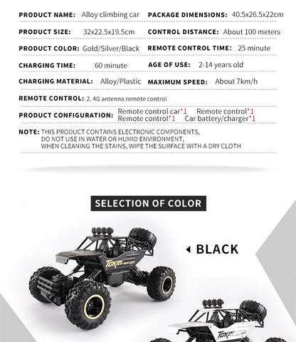 4WD RC Off-Road Climbing Car – All-Terrain Remote Control Truck