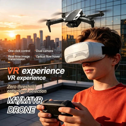 M1 Foldable Camera Drone with Dual HD Camera, Optical Flow, FPV & VR Glasses