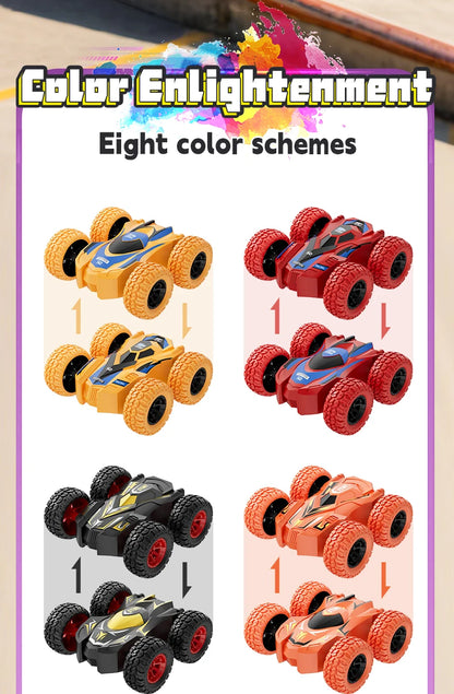 4–8 Pack 360° Rotating Stunt Toy Cars – Push & Go Friction-Powered Vehicles for Kids