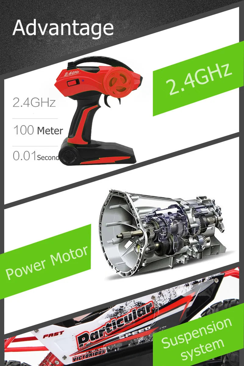 4WD RC Off-Road Buggy Car – 2.4GHz Remote Control Truck