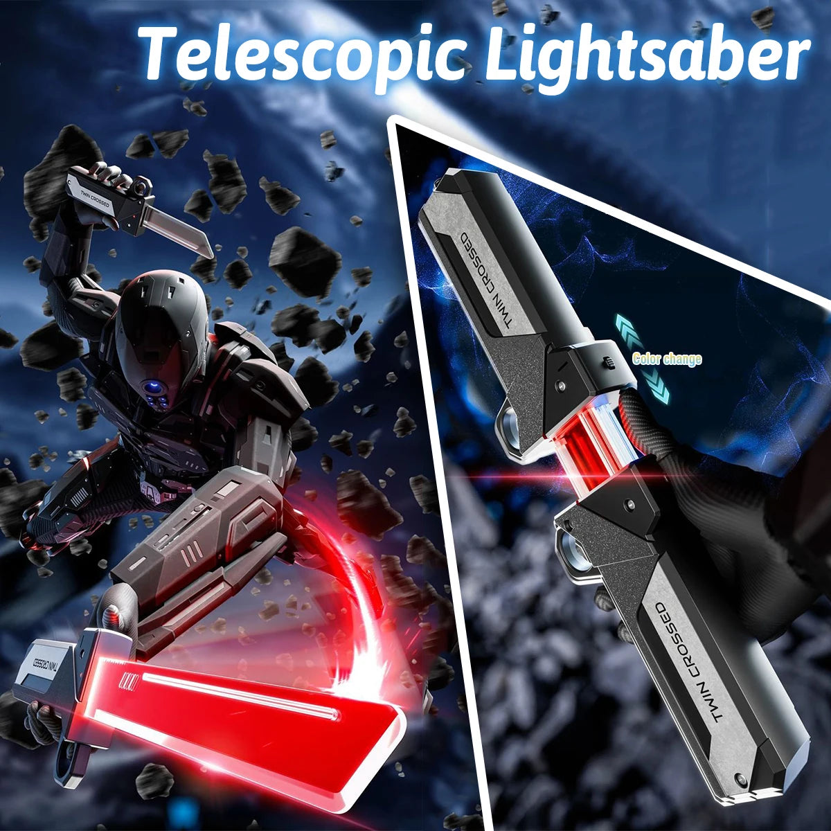 2-in-1 LED Light Sword & Axe Toy – Sound & Vibration