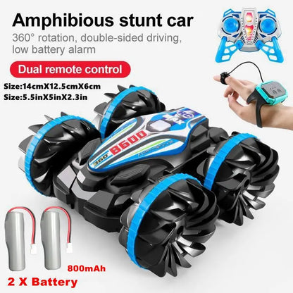 Amphibious RC Stunt Car 4WD Waterproof 360° Rotating Off-Road Toy