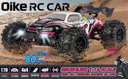 4WD Brushless RC Car – High-Speed Off-Road Racing Truck with LED Lights