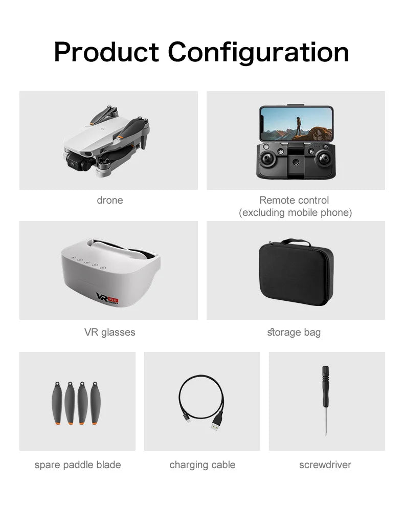 Aeri100 VR Drone with Dual HD Cameras & Brushless Motors
