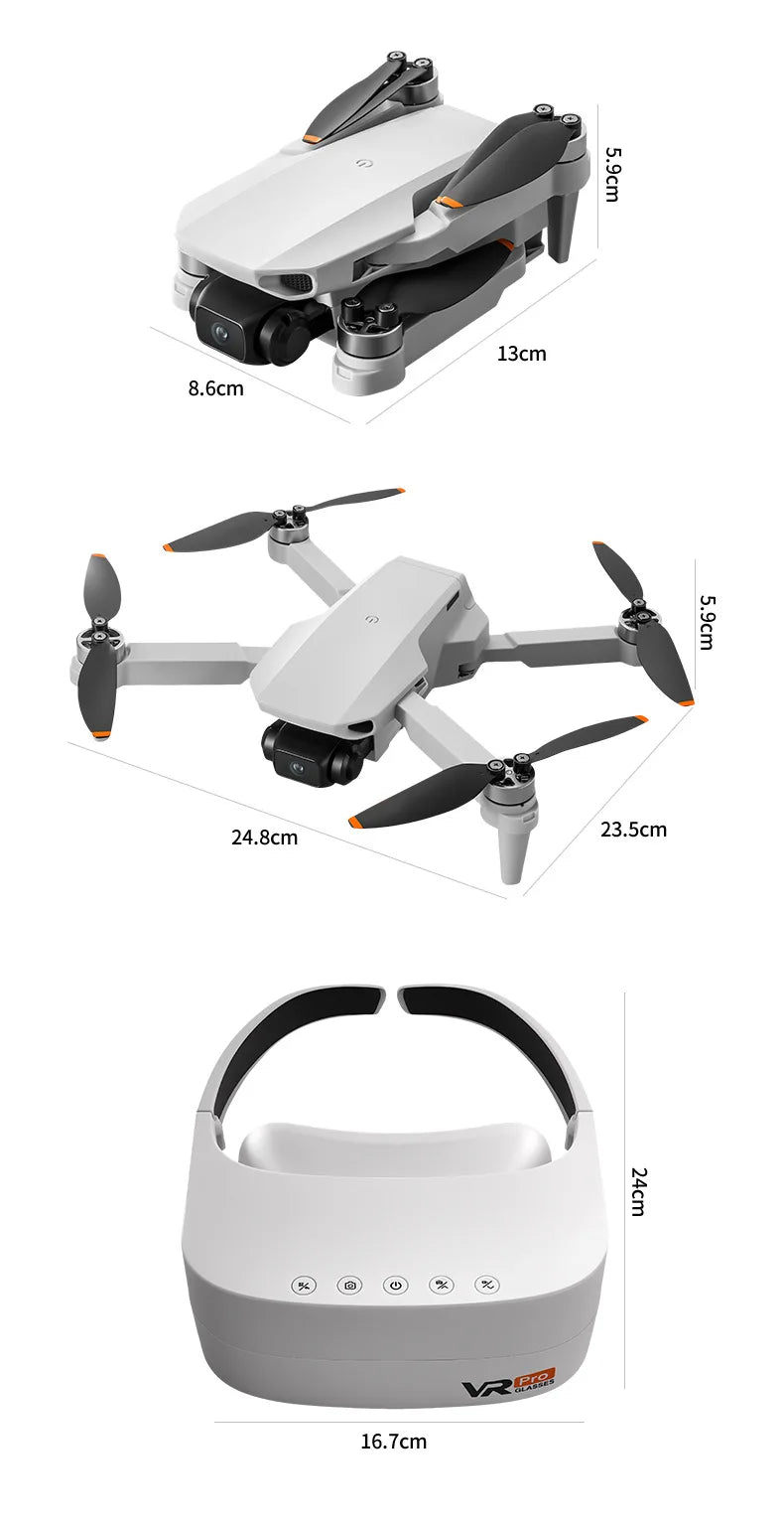 Aeri100 VR Drone with Dual HD Cameras & Brushless Motors