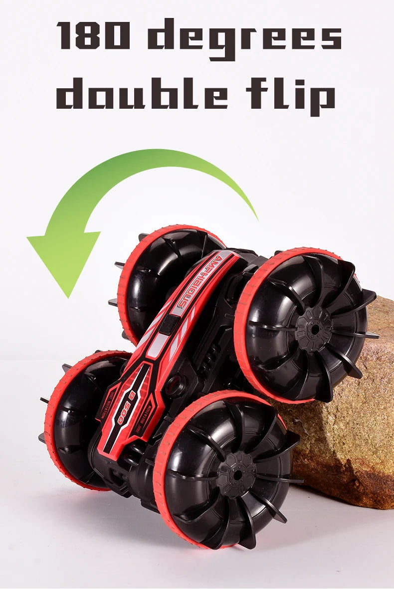 Amphibious RC Stunt Car 4WD Waterproof 360° Rotating Off-Road Toy