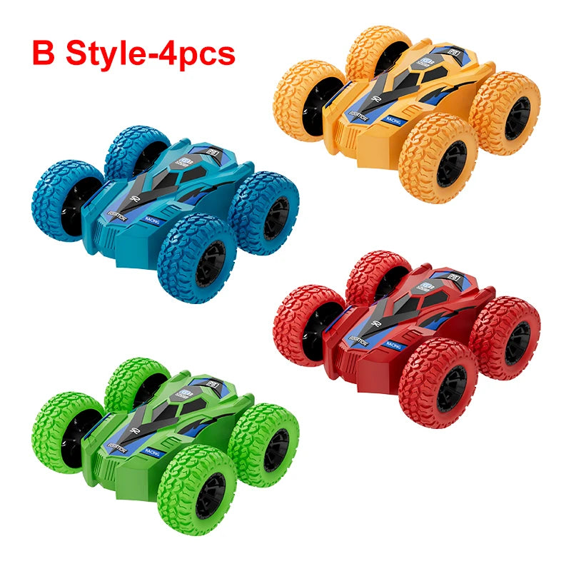 4–8 Pack 360° Rotating Stunt Toy Cars – Push & Go Friction-Powered Vehicles for Kids