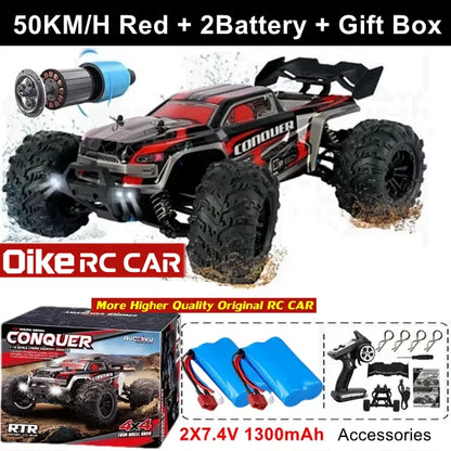 4WD Brushless RC Car – High-Speed Off-Road Racing Truck with LED Lights