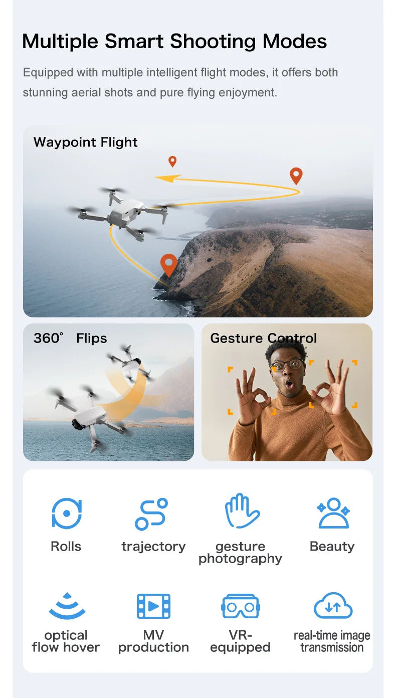 Aeri100 VR Drone with Dual HD Cameras & Brushless Motors