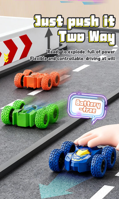 4–8 Pack 360° Rotating Stunt Toy Cars – Push & Go Friction-Powered Vehicles for Kids