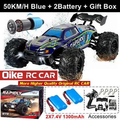 4WD Brushless RC Car – High-Speed Off-Road Racing Truck with LED Lights