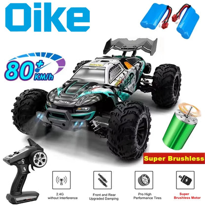 4WD Brushless RC Car – High-Speed Off-Road Racing Truck with LED Lights
