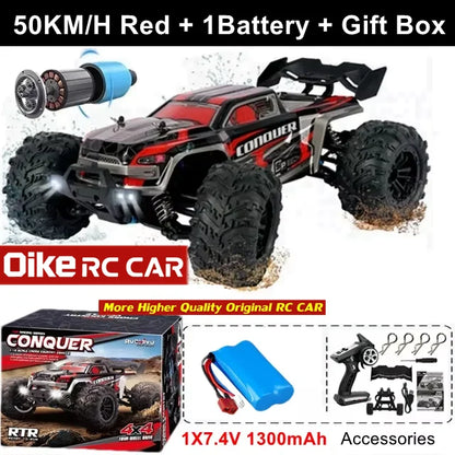 4WD Brushless RC Car – High-Speed Off-Road Racing Truck with LED Lights