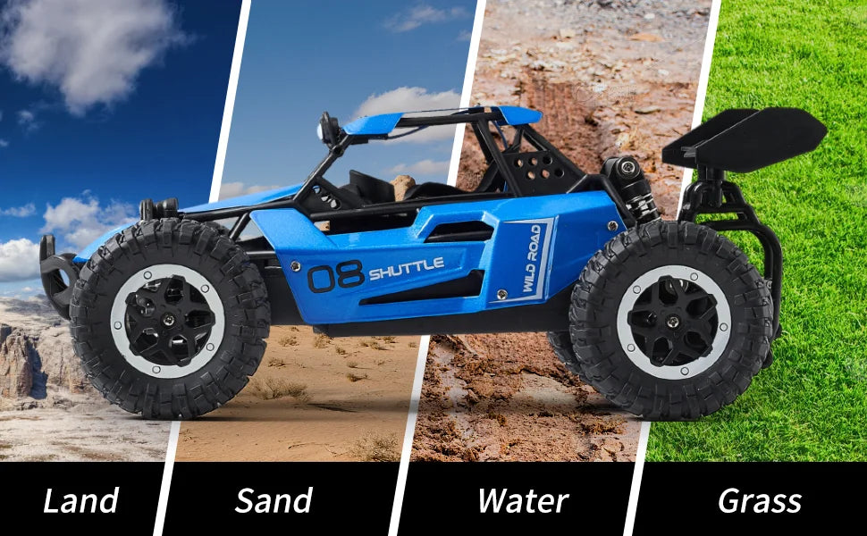 1:16 RC Monster Truck – 20KM/H Off-Road Car with LED Lights