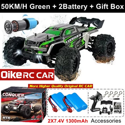 4WD Brushless RC Car – High-Speed Off-Road Racing Truck with LED Lights