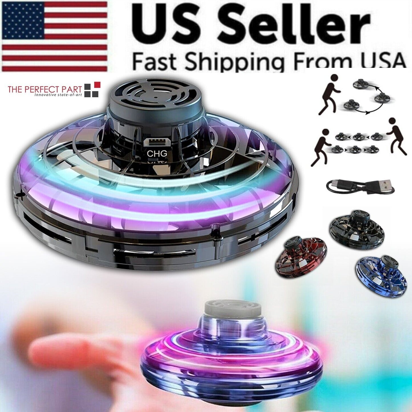 Flying Spinner Drone Ball | LED UFO Toy